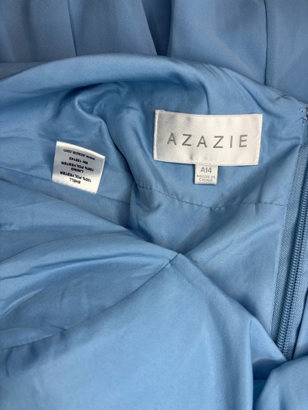 NWT Azazie Emmy Dress - Steel Blue - Size A14 - Picture 5 of 5